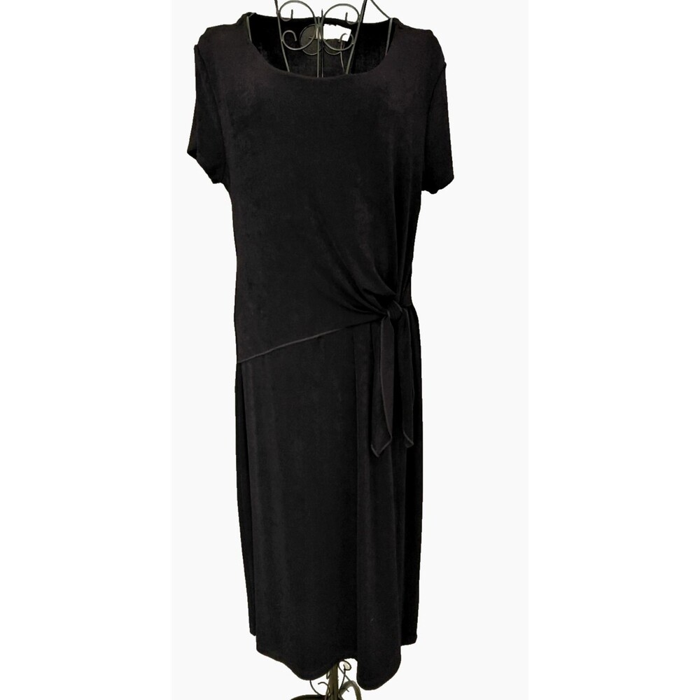 NWT Chicos Travelers Midi Dress Sz 1 (M) Faux Wrap Waist